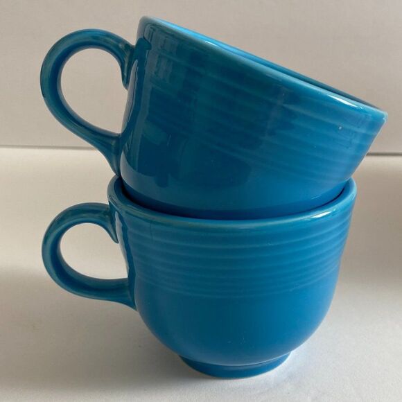 Fiestaware HLC Retired Color Peacock Lot of 2 Cups - Picture 1 of 7